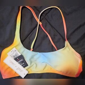 Salt + Cove Orange and Yellow Bikini with Vibrant Straps